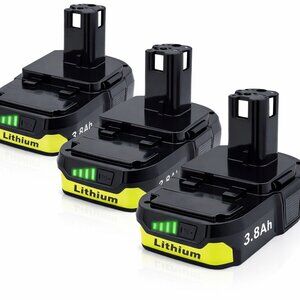 Upgrade 3-Pack 3800mAh Battery Replacement for Ryobi 18V Battery Compatible 18 V